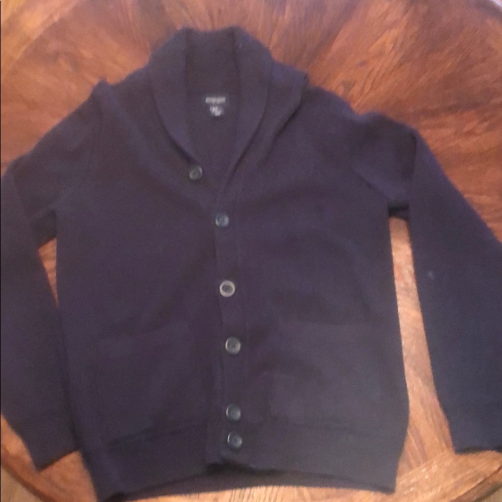 British Khaki Navy Blue Cardigan